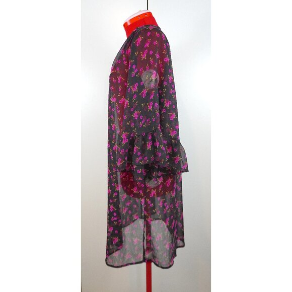 Express Semi-Sheer Floral Kimono Robe - Picture 3 of 7